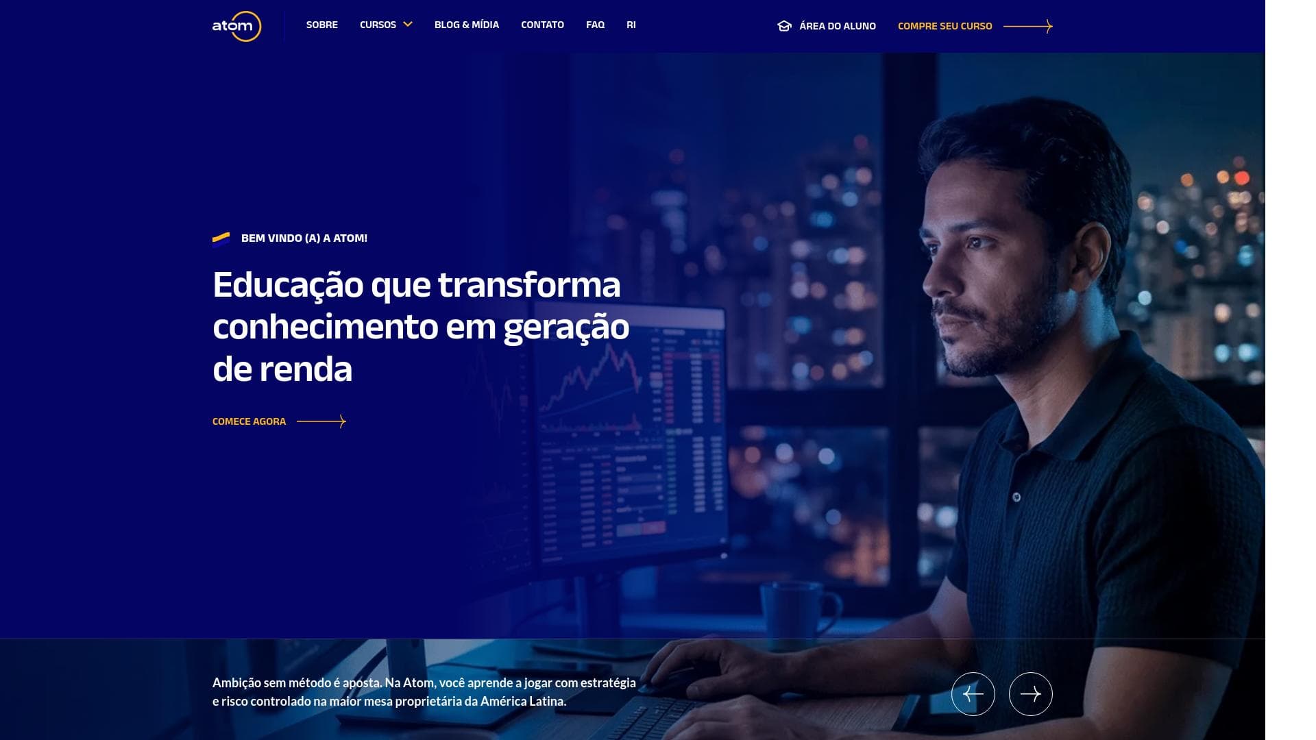 Atom Educational website homepage