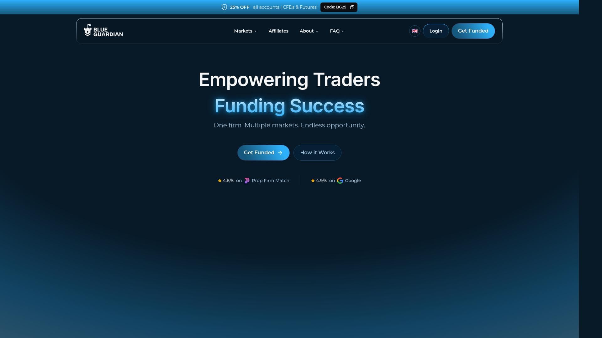 Blue Guardian website homepage