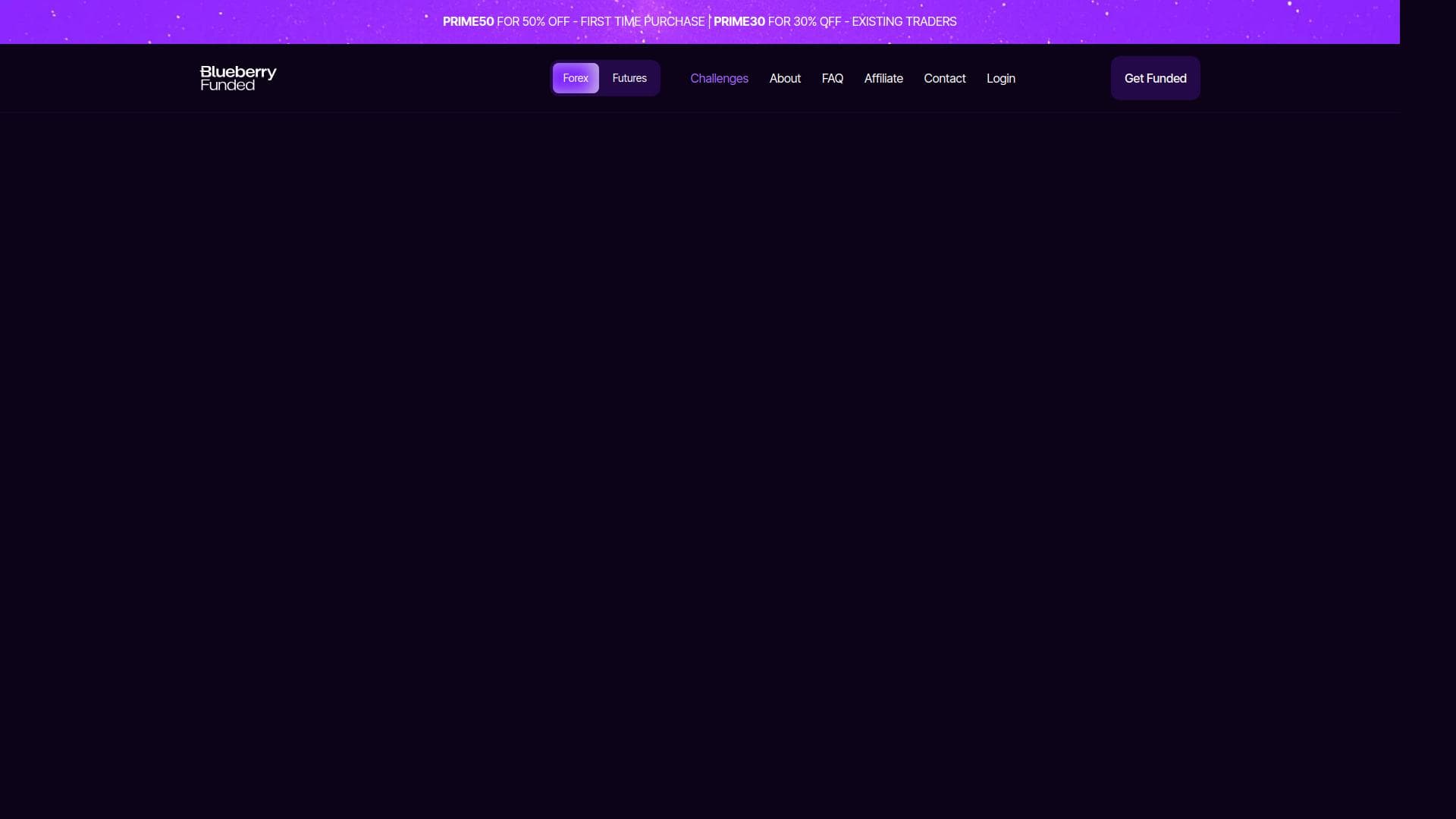 Blueberry Funded website homepage