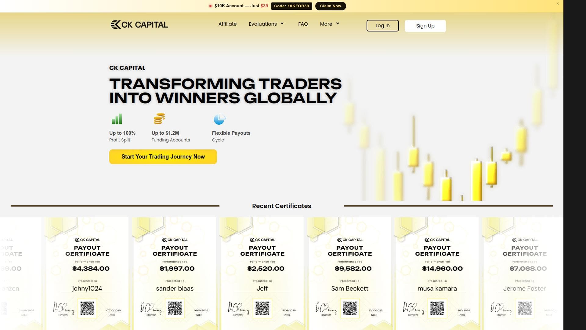 CK Capital website homepage