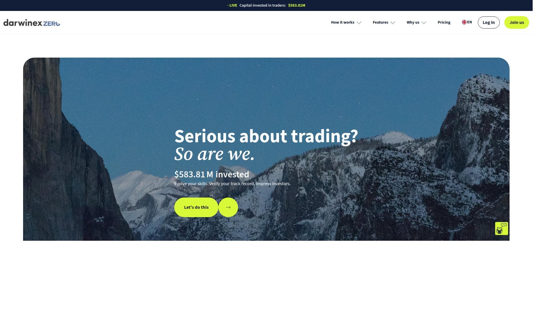 Darwinex Zero website homepage