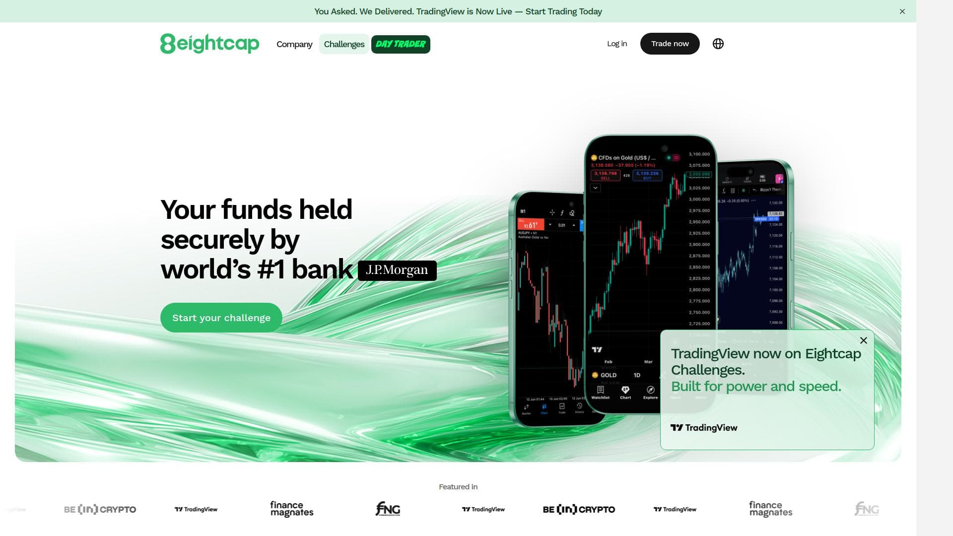 Eightcap Challenges website homepage