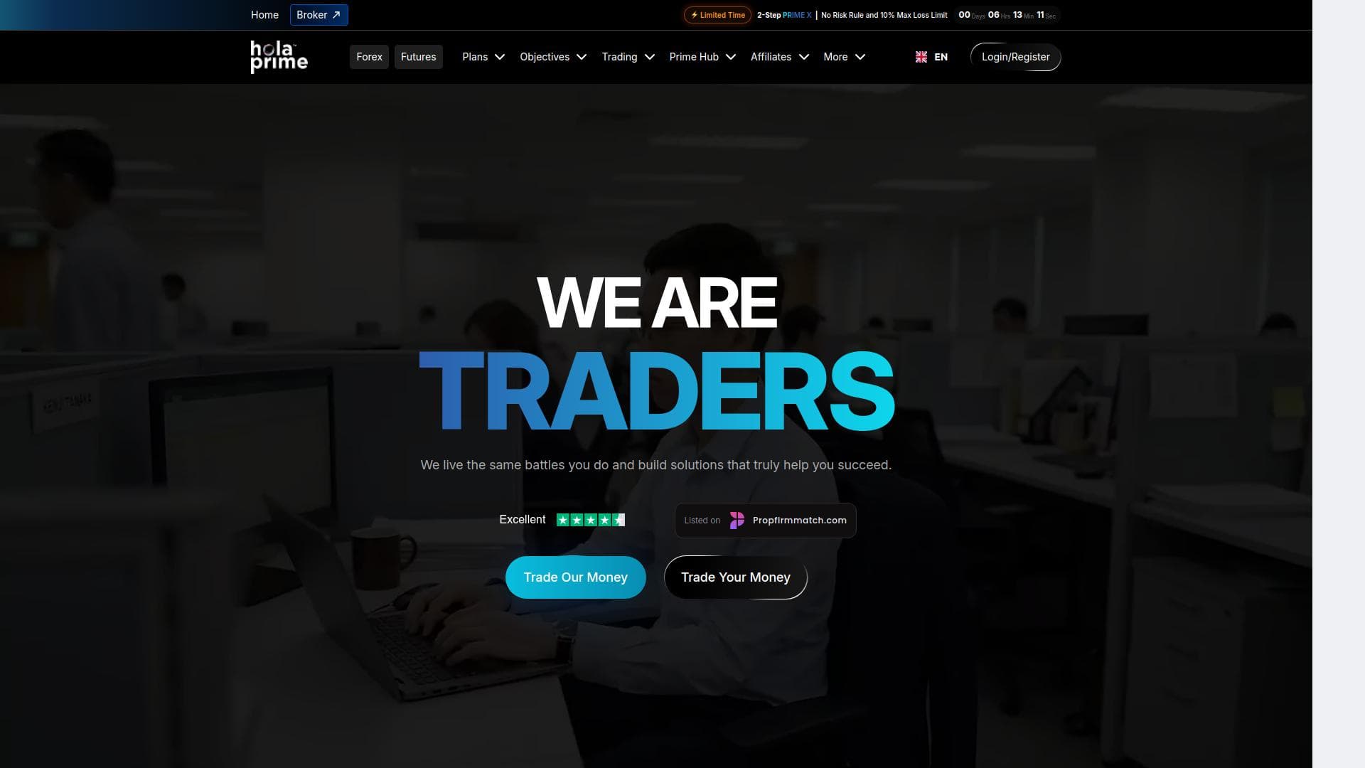 Hola Prime website homepage