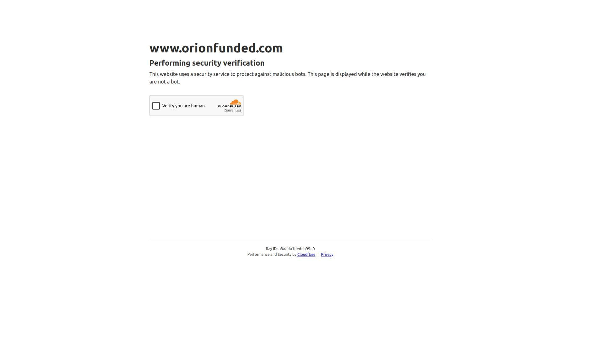 Orion Funded (OGM) website homepage