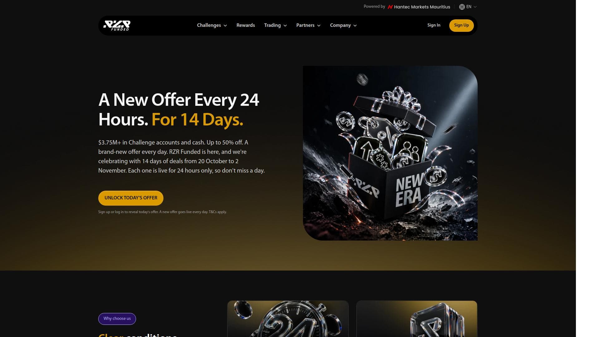 RZR Funded website homepage