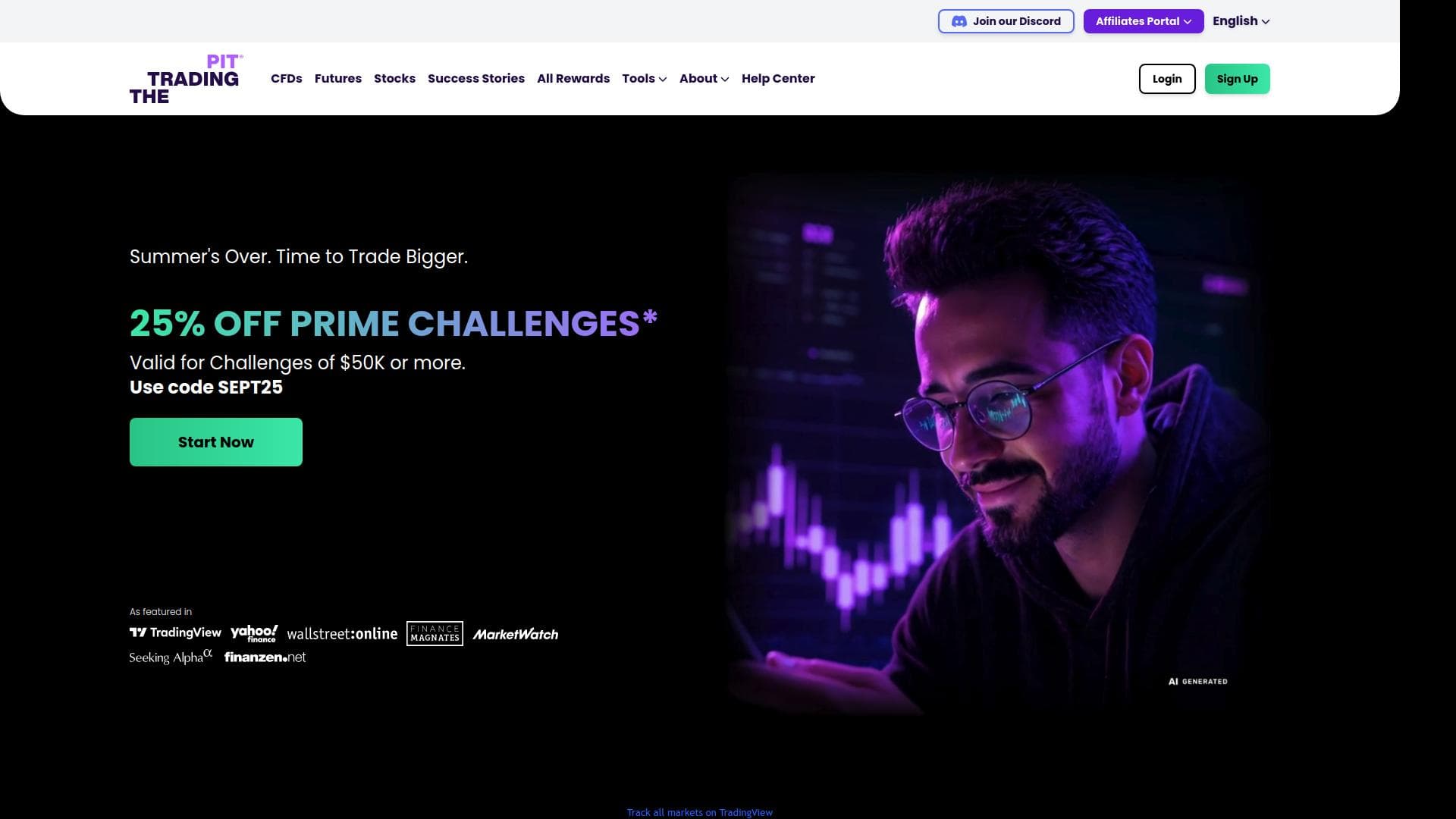 The Trading Pit website homepage