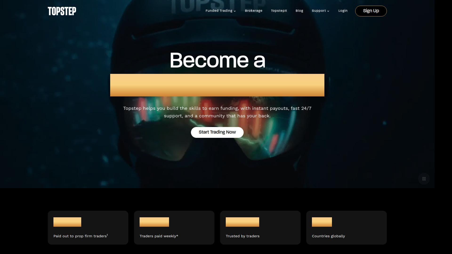 Topstep website homepage