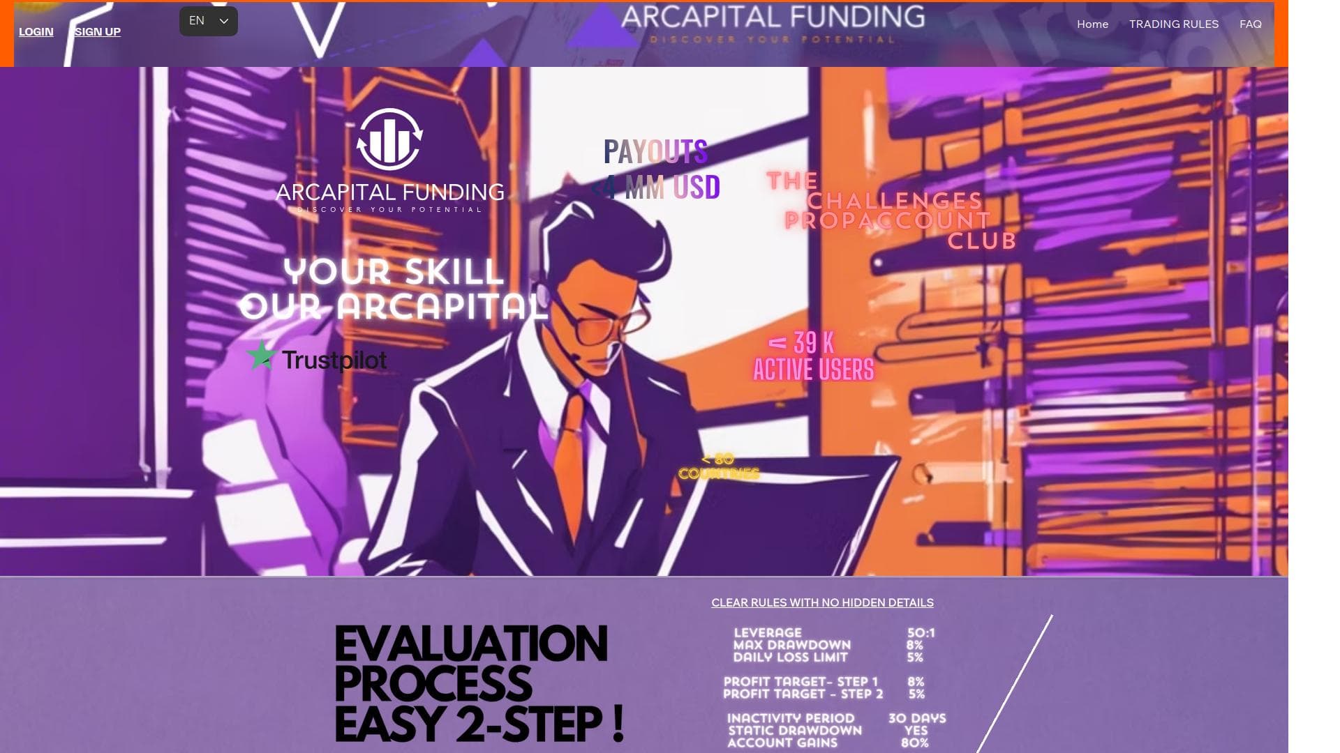 ARCAPITAL FUNDING website homepage
