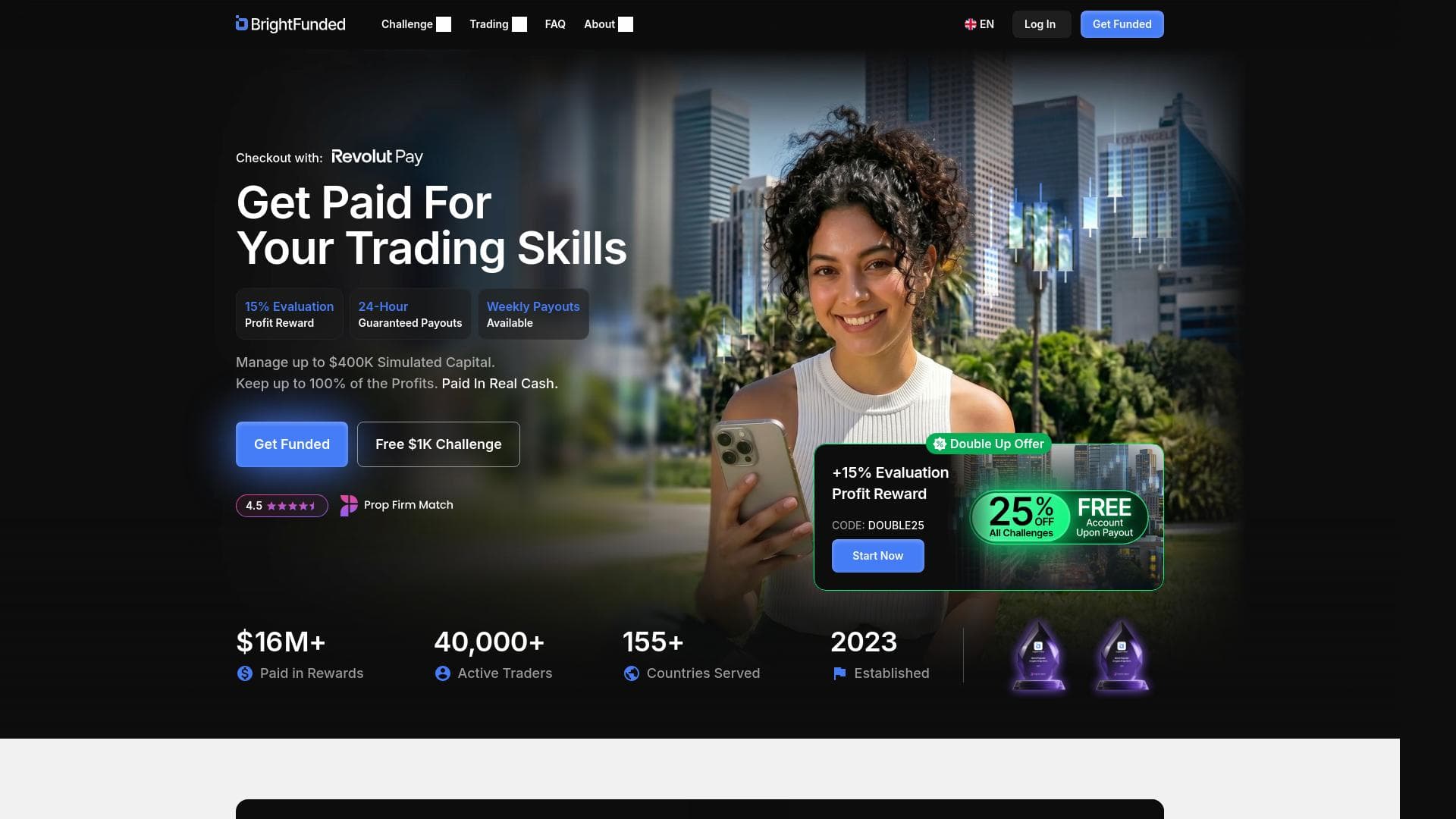 BrightFunded website homepage