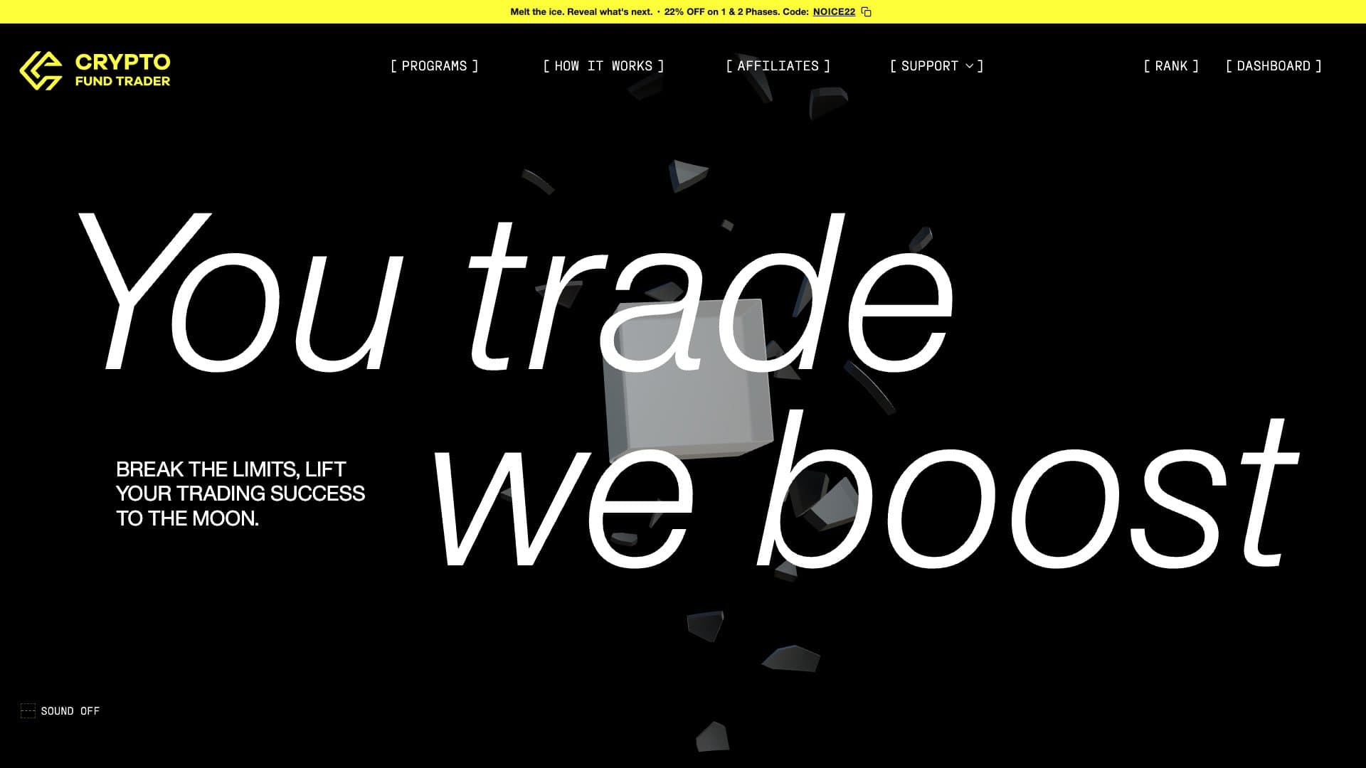 Crypto Fund Trader website homepage