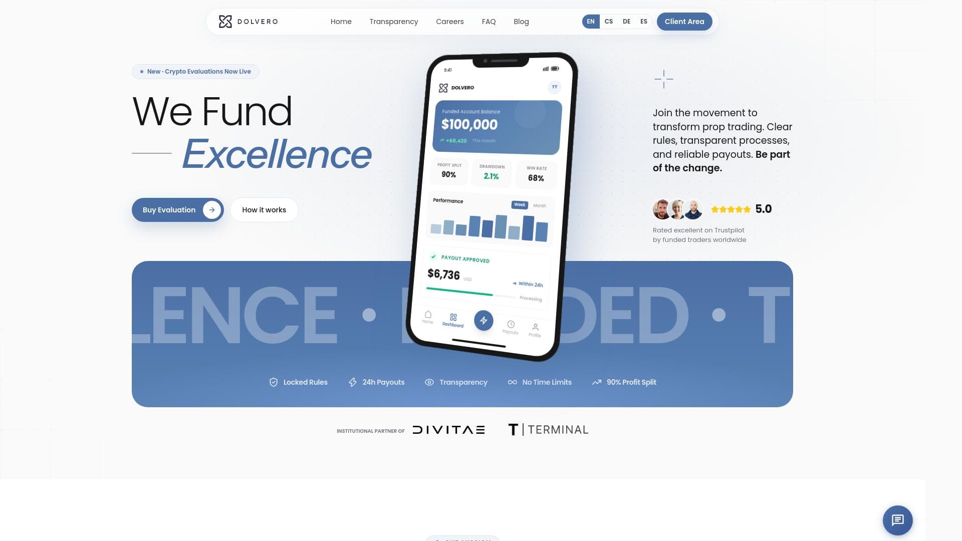 Dolvero website homepage