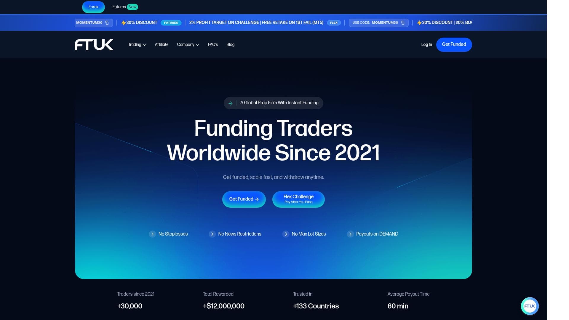 FTUK website homepage