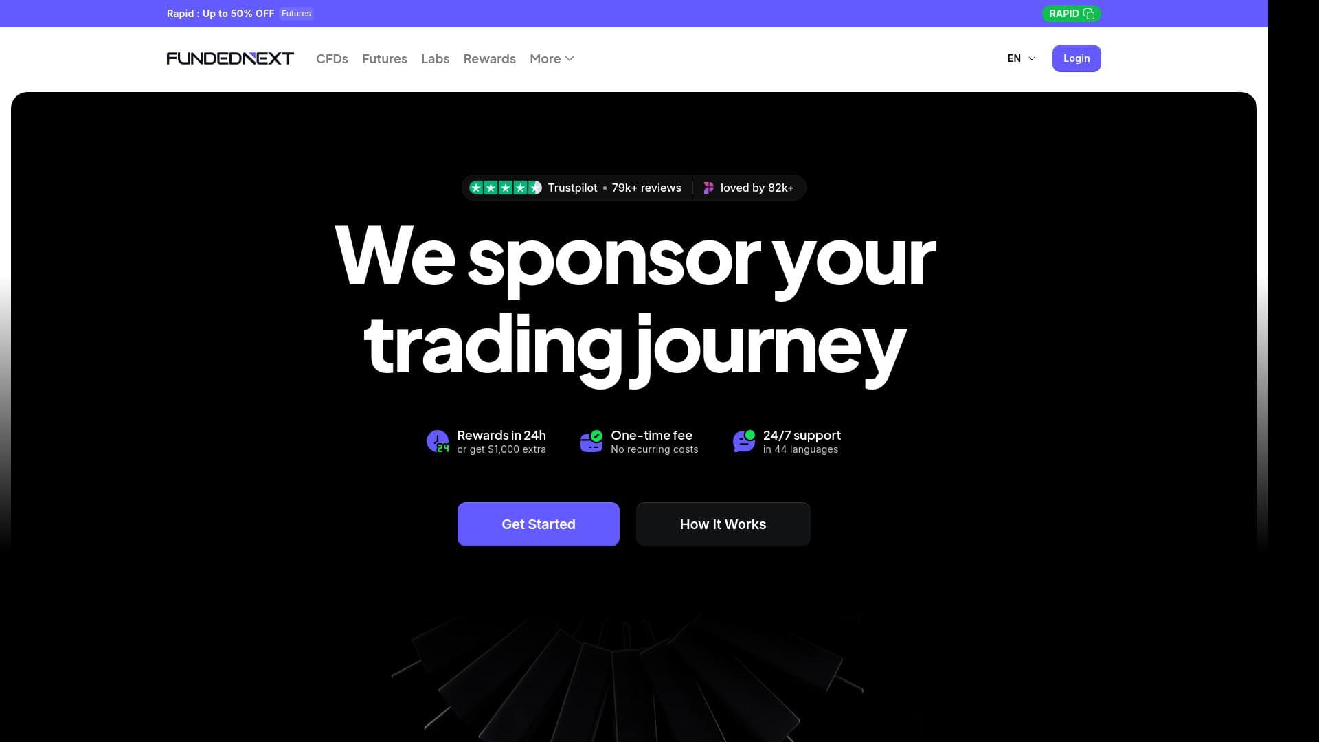 Funded Next website homepage