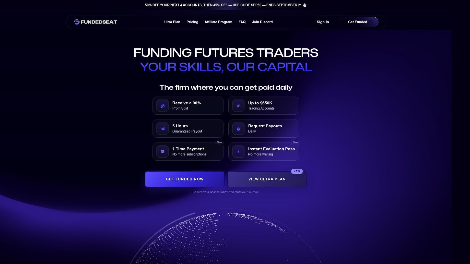 Funded Seat website homepage