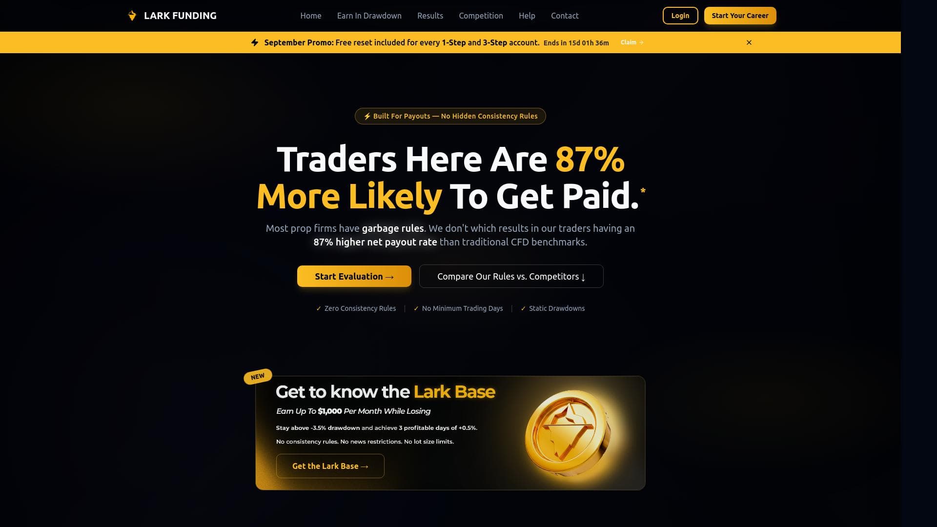 Lark Funding website homepage
