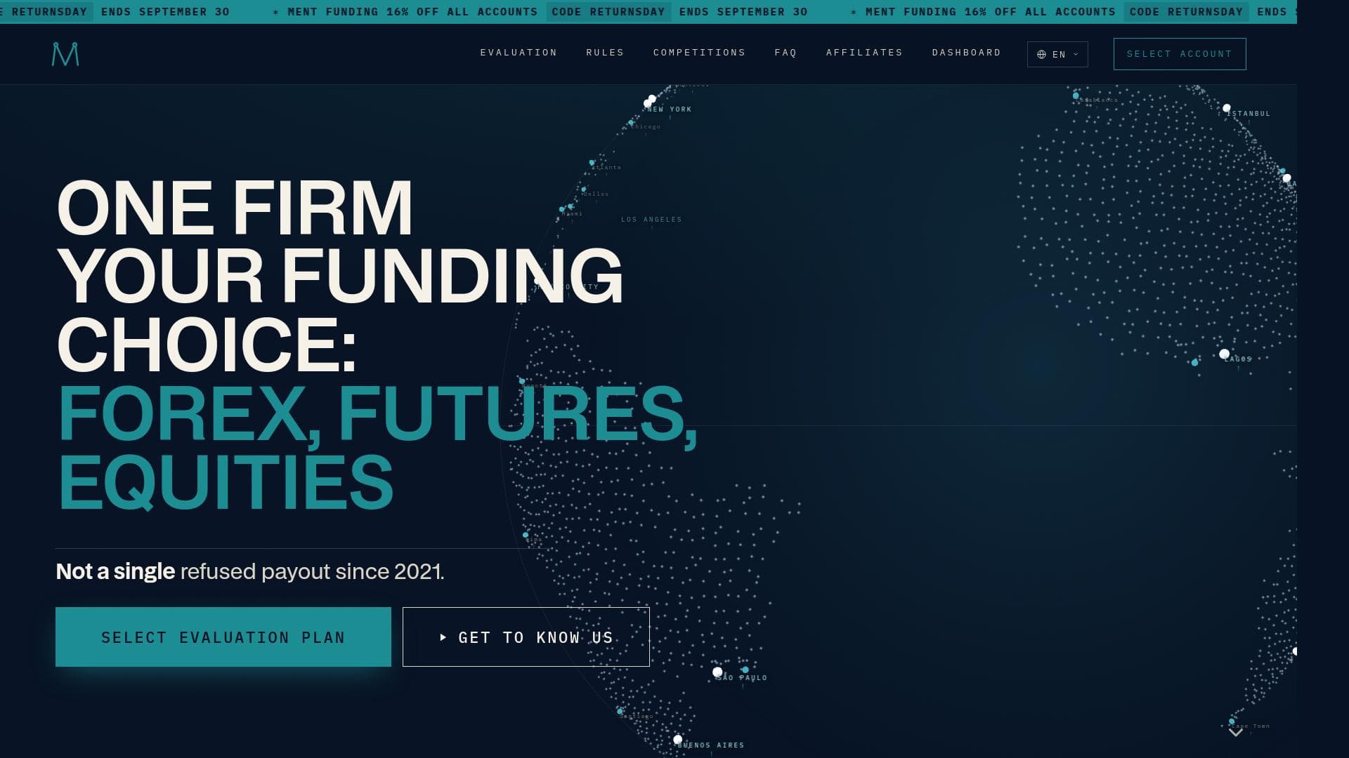 Ment Funding website homepage