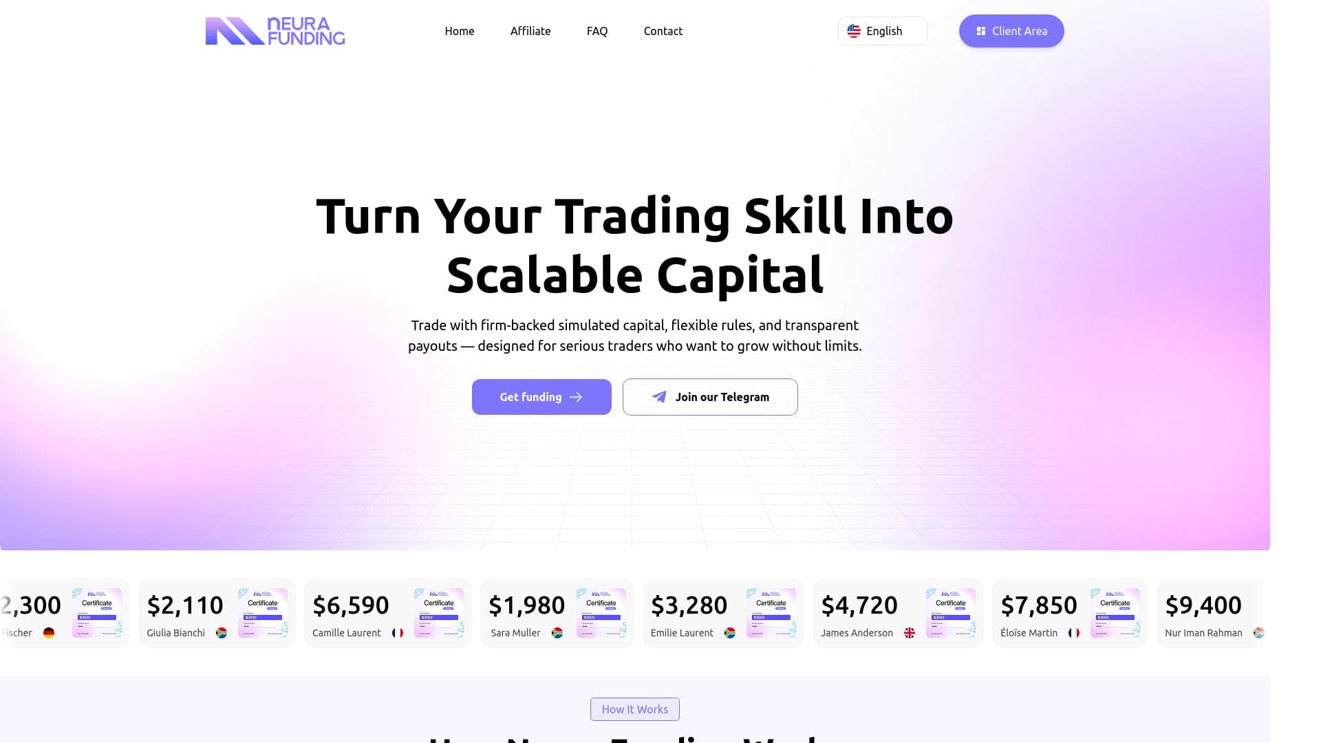 Neura Funding website homepage