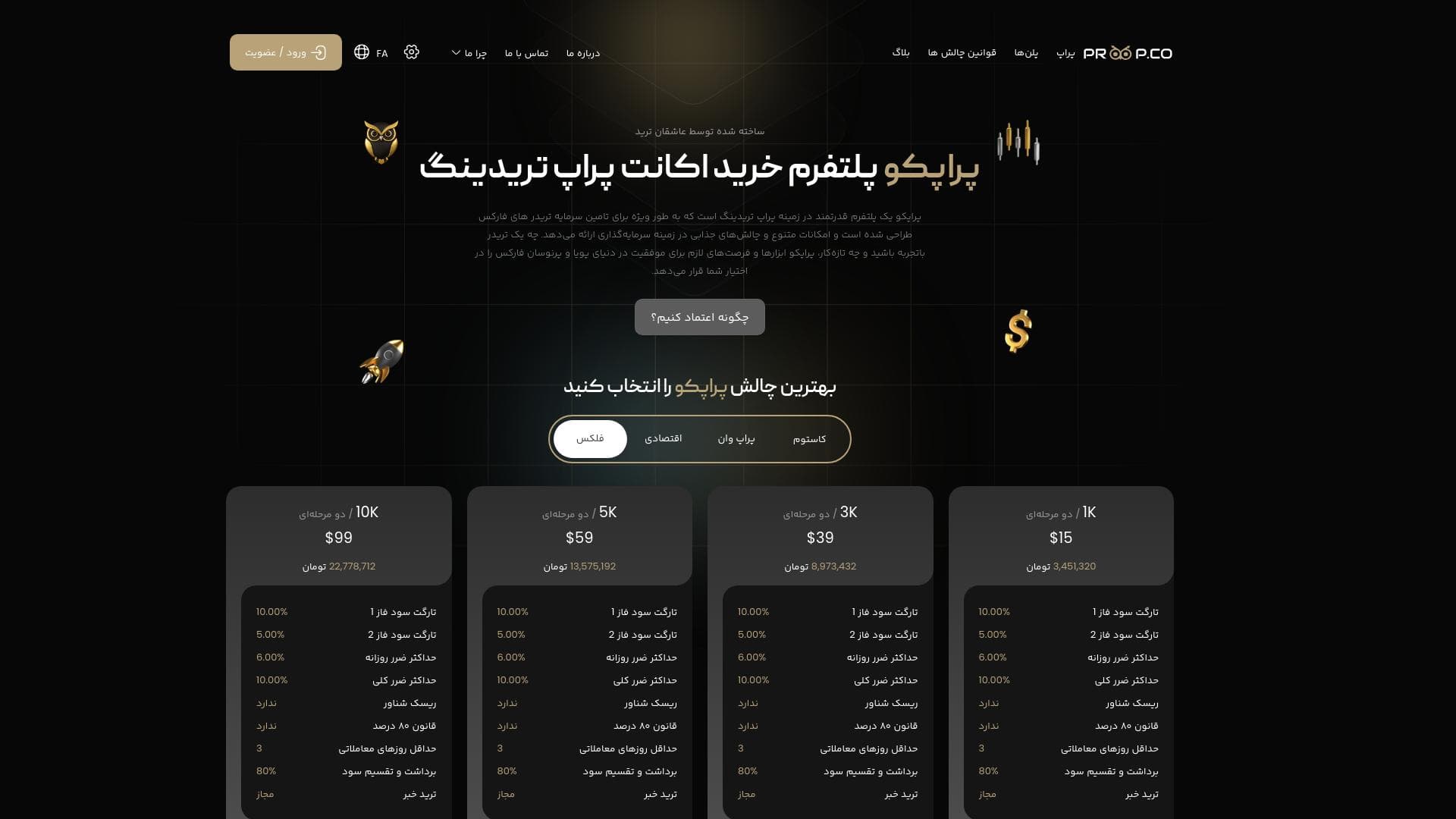 Proop website homepage