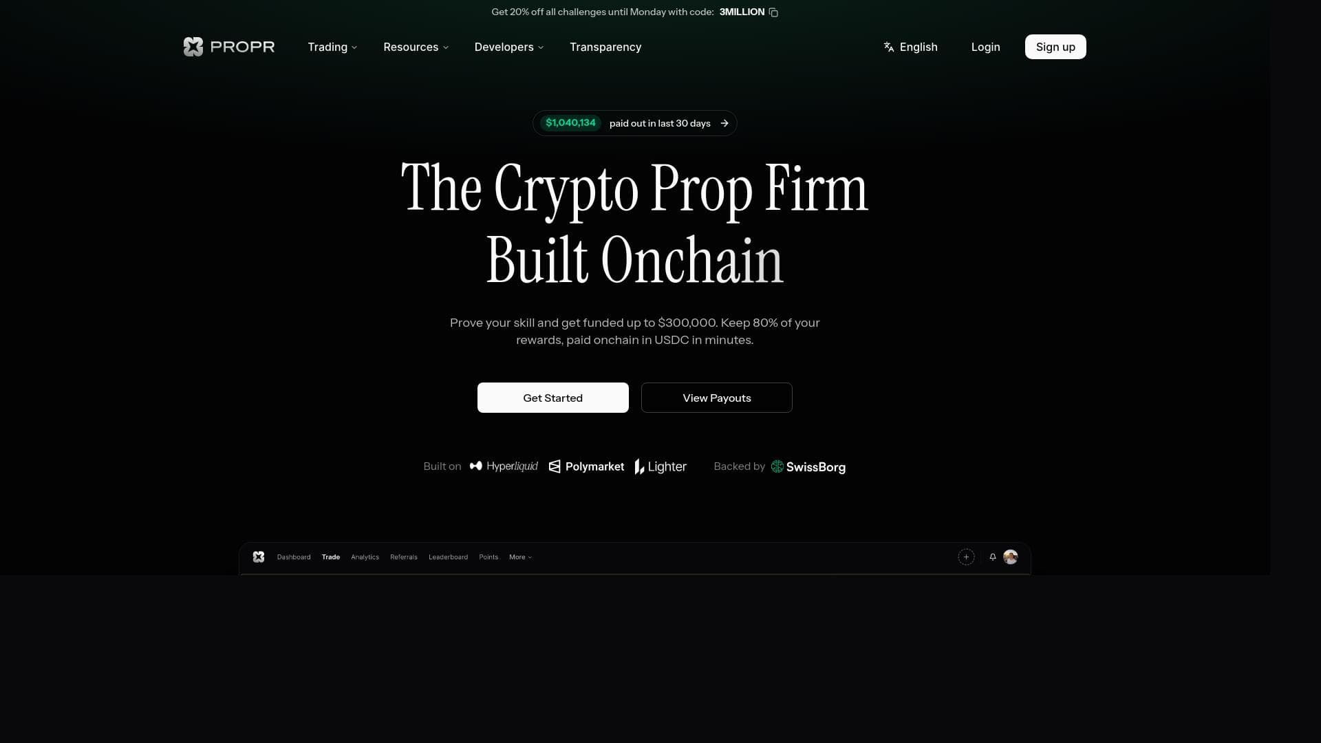 PROPR website homepage
