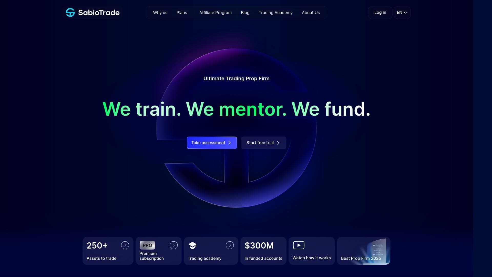 Sabio Trade website homepage