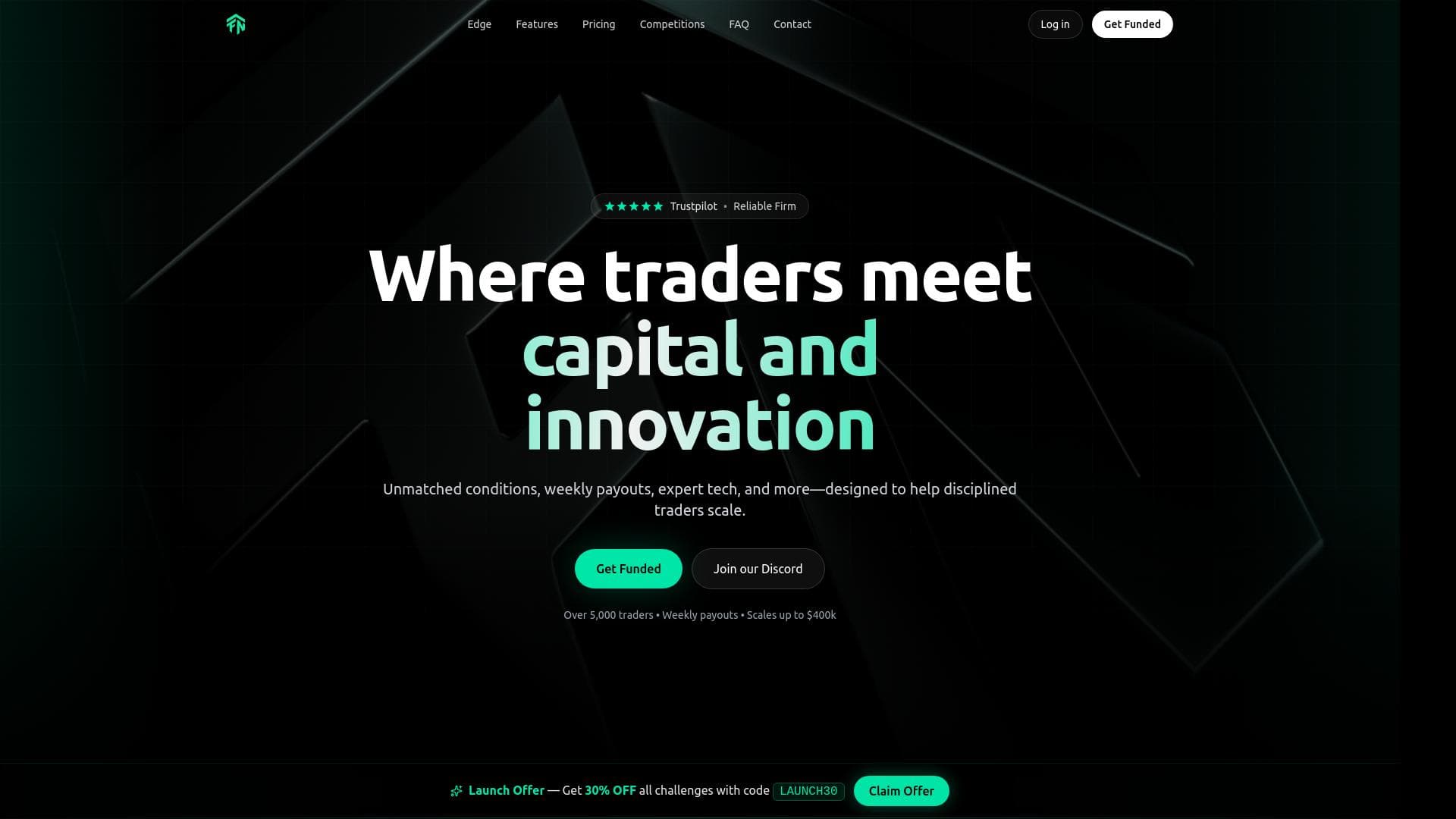 TFN Funded website homepage