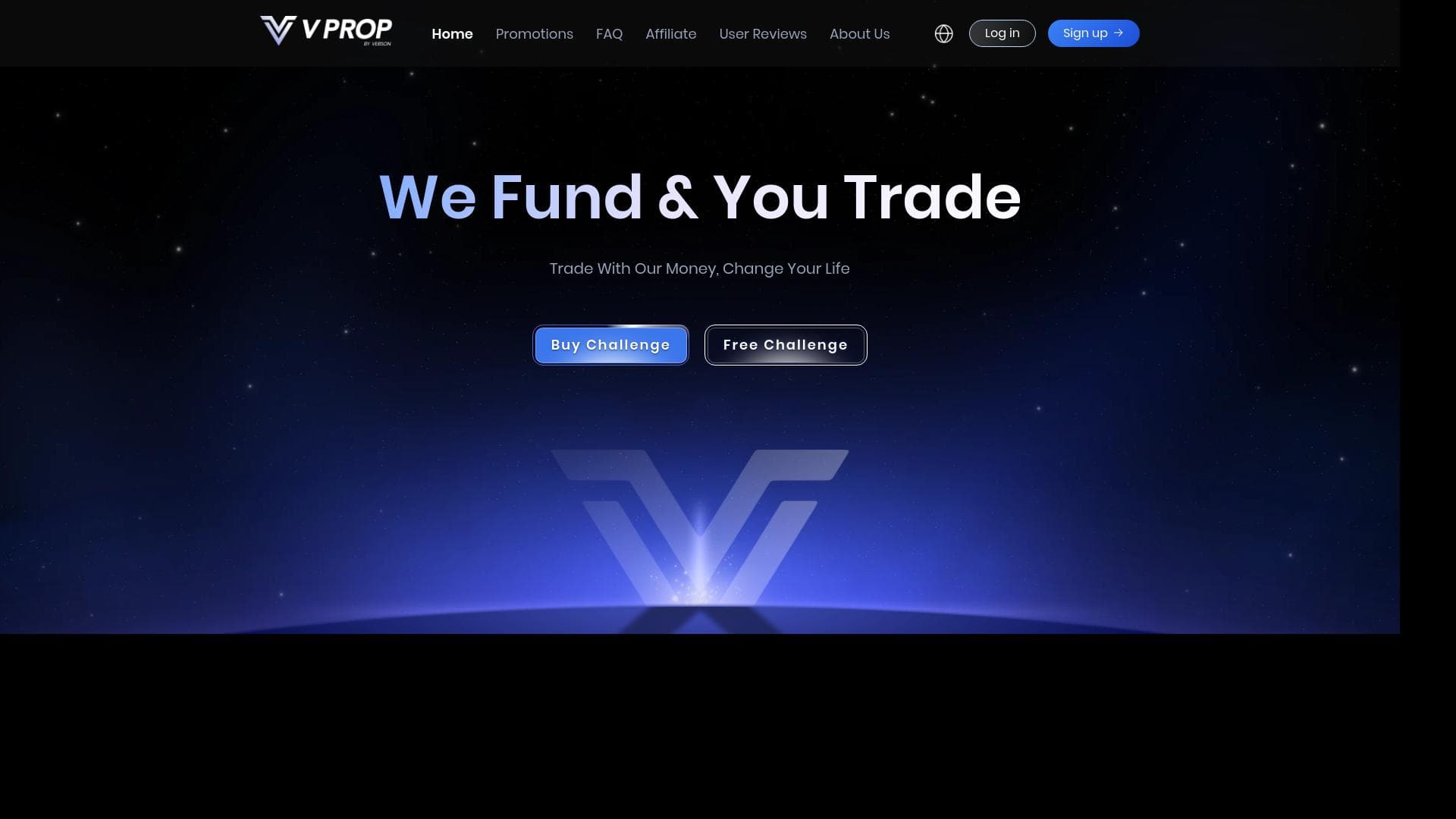 VpropTrader website homepage