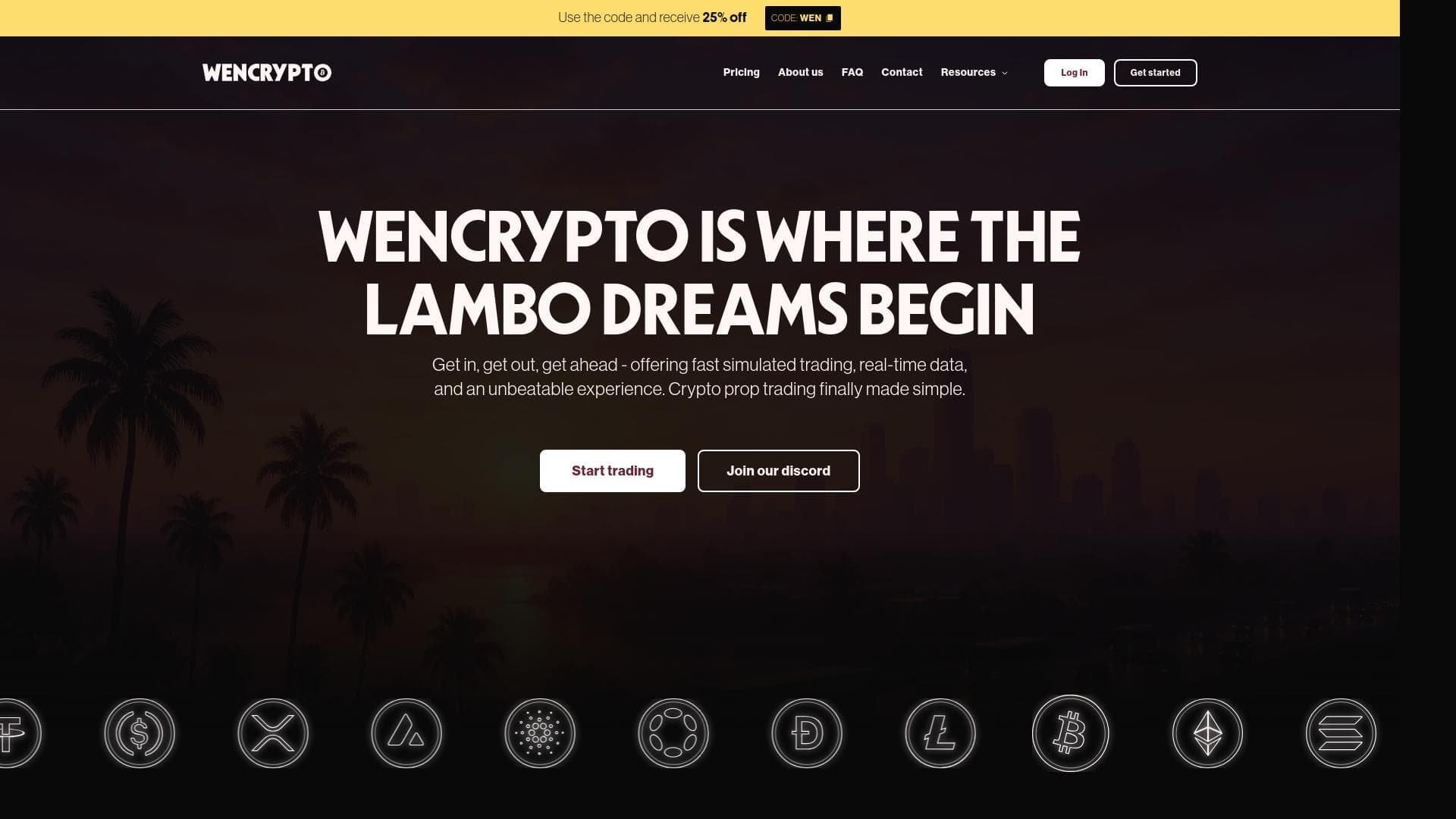Wen Crypto website homepage